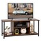 Rustic Brown Mid Century Rustic Brown TV Stand with Adjustable Storage Shelf